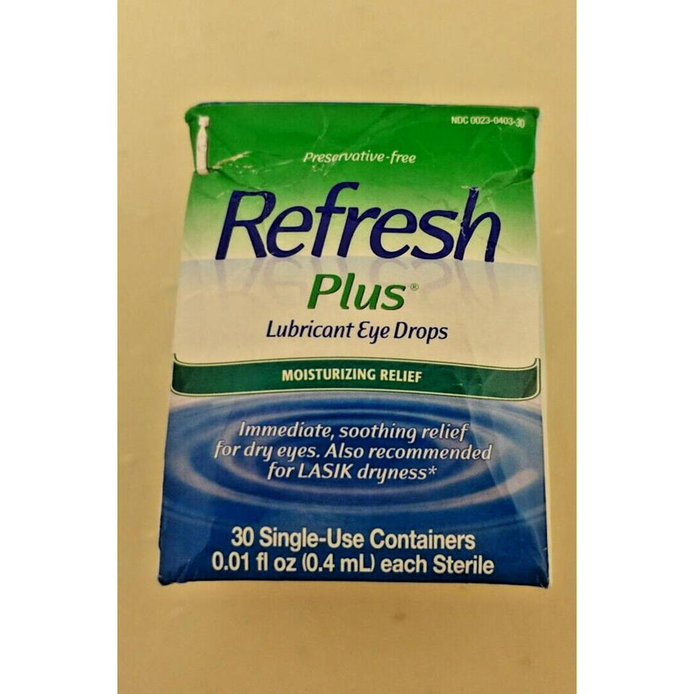 Refresh Plus Lubricant Eye Drops 30 Single Use Containers 0.01oz  Exp 2026